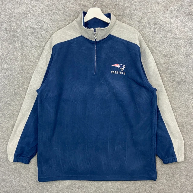 Felpa maglione New England Patriots da uomo extra large blu NFL 1/4 cerniera