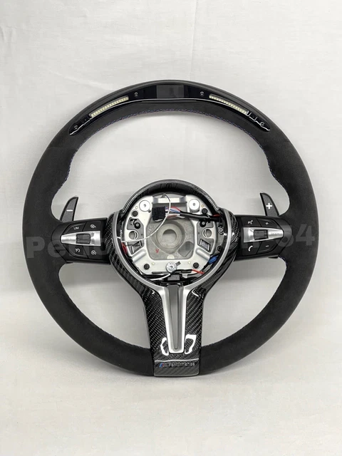 Volant Sport LED Fibre De Carbone Pour BMW M Sport/M Performance (M5 F10, M6, M8, Série 5, 6, 7)