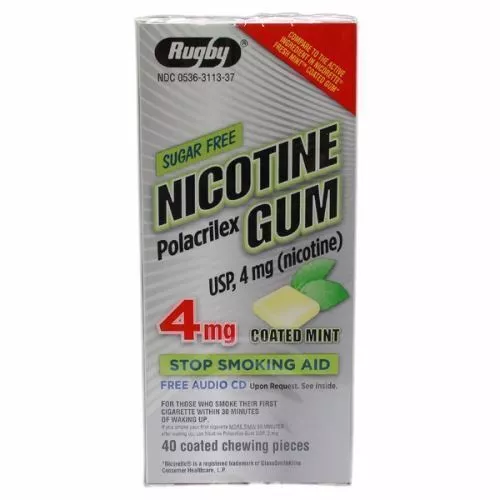 Nicotine Gum Menthe Revêtement 40 Mâcher 4mg Par Rugby