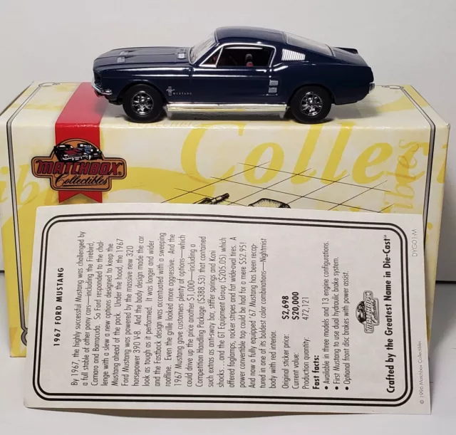 Matchbox 67 1967 Ford Mustang Fastback Oldies But Goodies Car DYG01-M 1:43 Blue