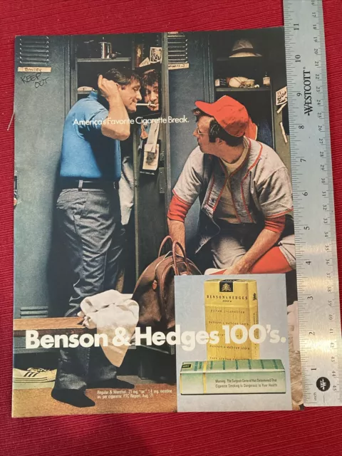 Benson & Hedges 100’s Cigarettes 2-page 1972 Print Ad - Great To Frame!