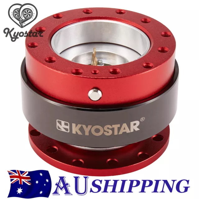 Universal KYOSTAR Steering Wheel Quick Release Control Hub Snap Off Boss Kit Red