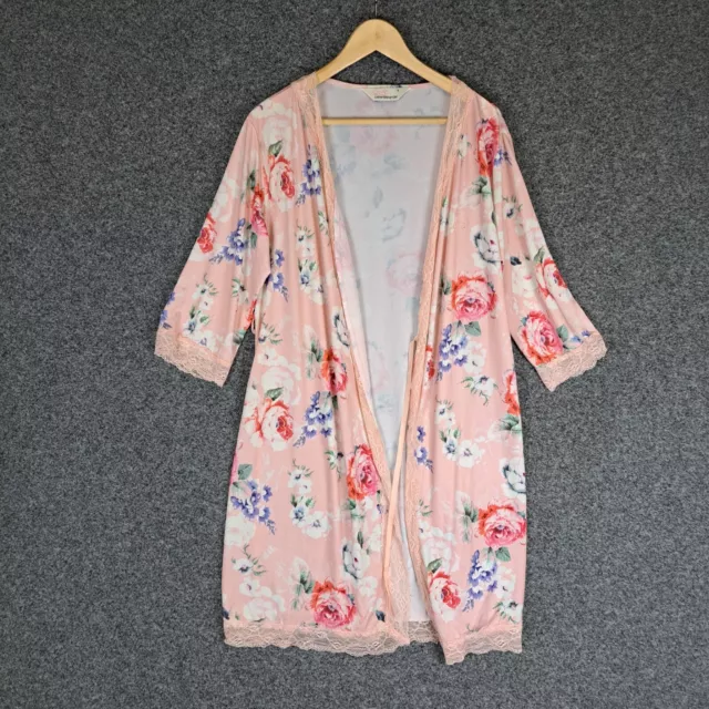 Peter Alexander Womens Pyjama Robe Size S Pink Floral Long Sleeve Stretch