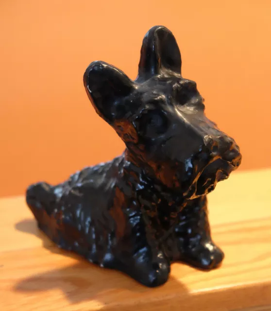 Vintage Hand Painted Plaster Scotty Dog Scottish Terrier Pre-owned