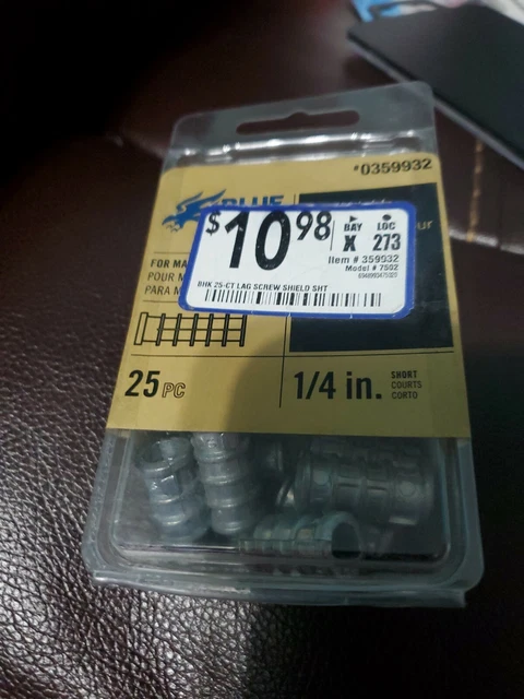Blue Hawk 25-Pack 1/4-in Short Lag Shields #0359932