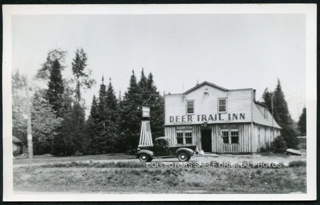 DEER TRAIL INN by MARENISCO MICHIGAN 1940s RPPC RP Photo Postcard