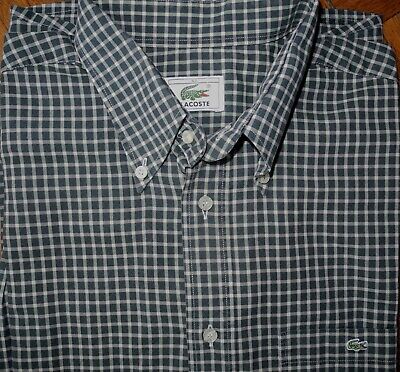 Lacoste jolie chemise manches longues à carreaux bleu LACOSTE taille L EXCELLENT ETAT 