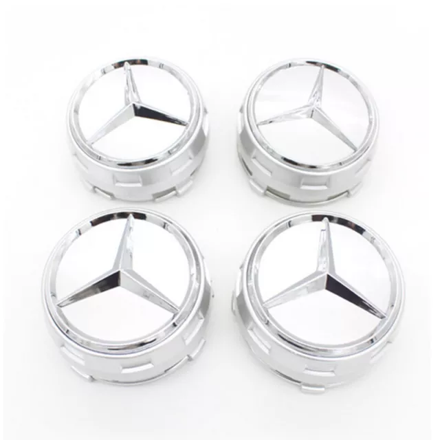 Mercedes A B C E S M Klasse ML CLA Alloy Wheel Center 4 x 75 mm Silver Radkappen