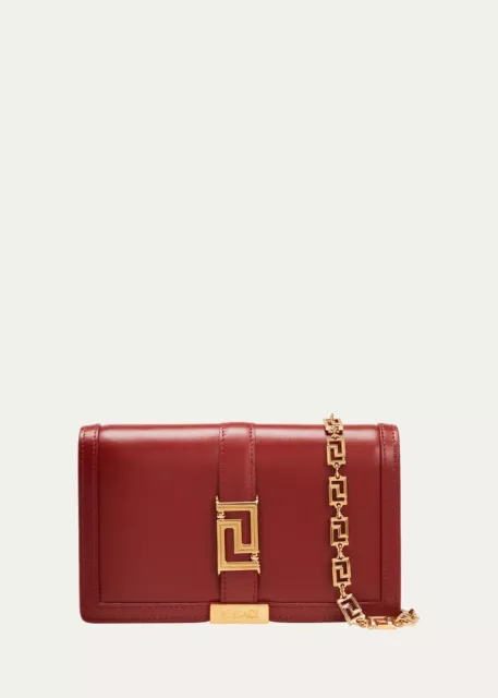 VERSACE Greca Goddess Wallet On Chain Color: Red / Gold NWT