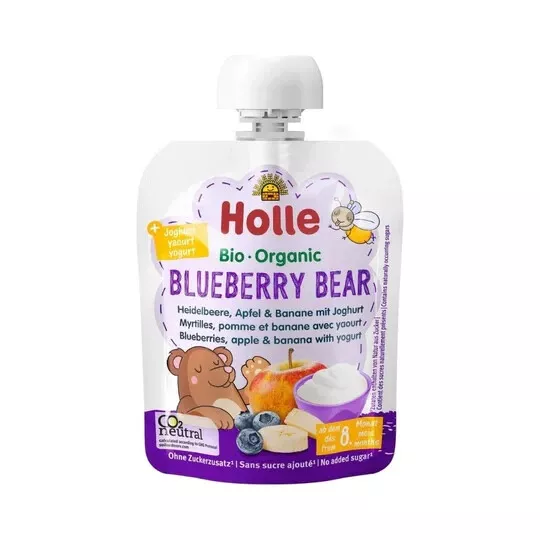 5 Pack Holle Organic Fruit & Yogurt Pouches Variety Pack for 8+ Months Old 2