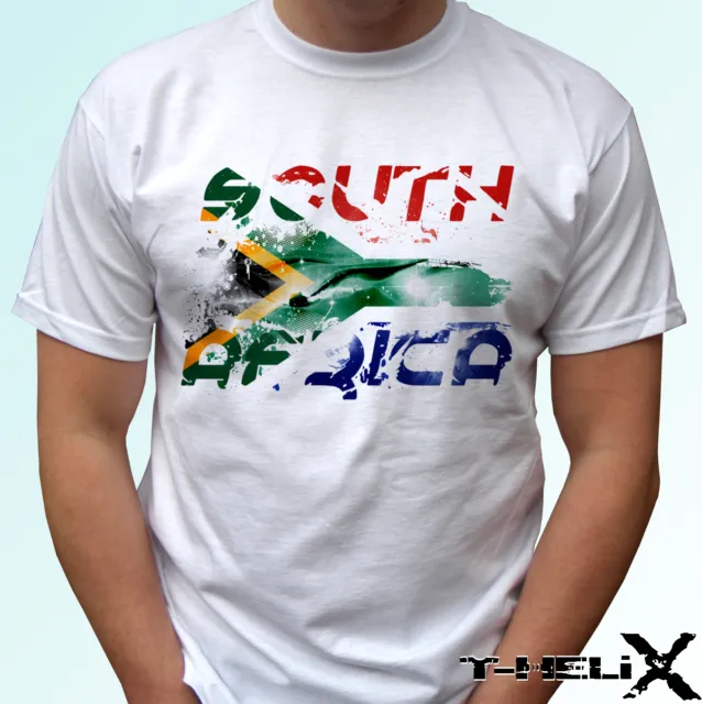 South Africa design flag - white t shirt top - mens womens kids baby sizes