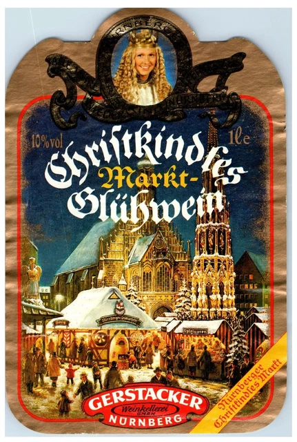 1970's-80's VIntage Christmas German Wine Label German Wine Label Original S42E