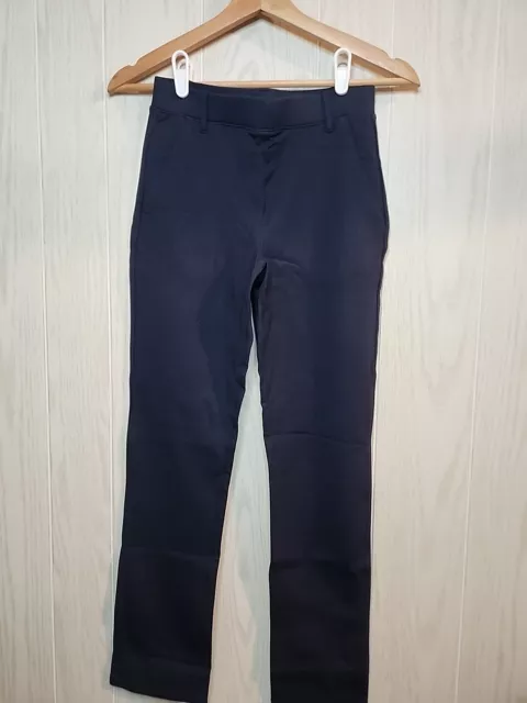 Quince Womens Ultra-Stretch Ponte Straight Leg Pant Pull On Navy Blue XS #110