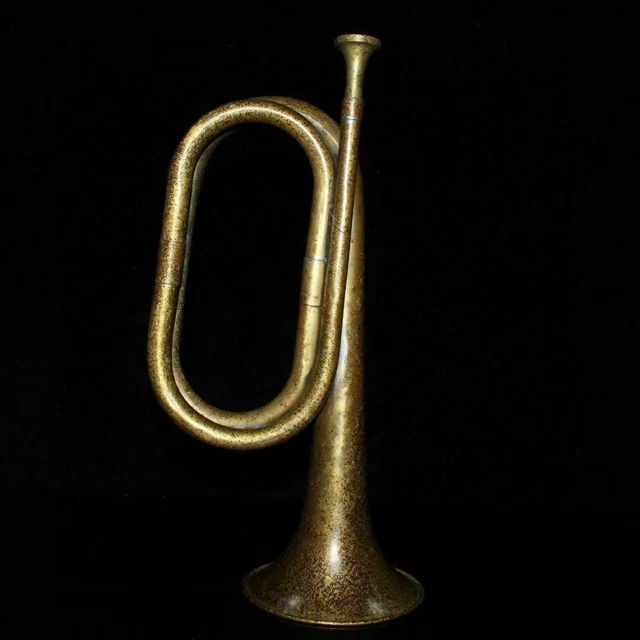 Old Antique Hand Crafted Copper Brass Blowing Horn Bugle