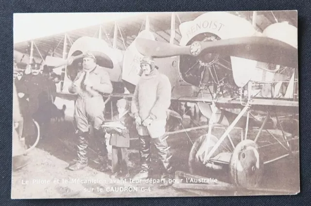 CPA Carte postale signée Aéroplane CAUDRON Type G-4  BELIX aviation biplan plane