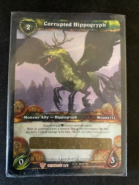 WOW World of Warcraft TCG Unscratched Loot Card Corrupted Hippogryph