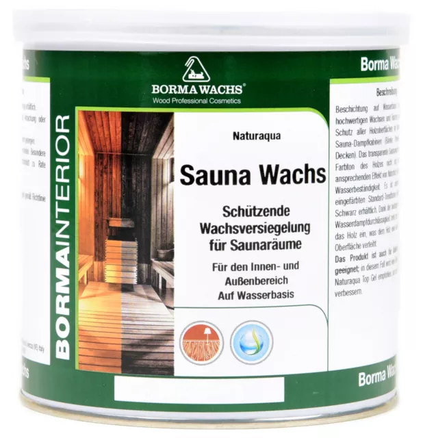 Sauna Holz Wachs Innenraum Pflegemittel Weiss Schwarz Grau Transparent 2,5 Liter