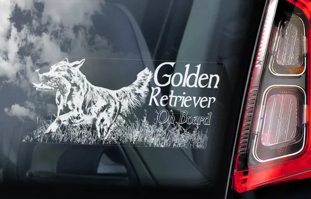 GOLDEN RETRIEVER Car Sticker, Gun Dog Window Sign Bumper Decal Gift Pet - V02