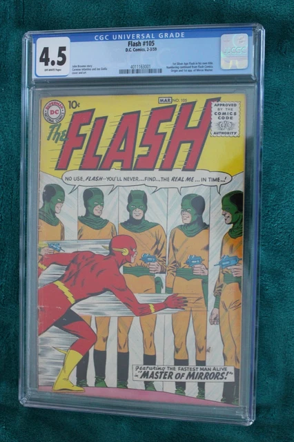 Flash #105 Cgc 4.5 Ow Pages  1St Sa Flash In Title