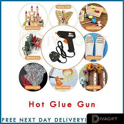 HOT-MELT Trigger Electric 10W 240V MINI PISTOLA Hobby Craft Adesivo 7.2mm 50 Bastoncini 