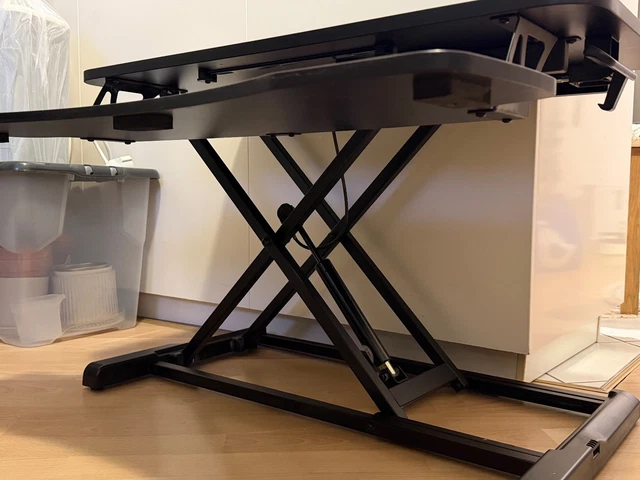 Deskfit 3in1 Höhenverstellbarer Schreibtisch-Aufsatz 80cm, Stufenlose Pneumatik Gasfeder