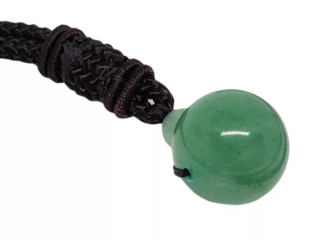 Jade Ball Necklace Pendant Nephrite Jade 16mm Pendant Genuine Gemstone Cord UK 2