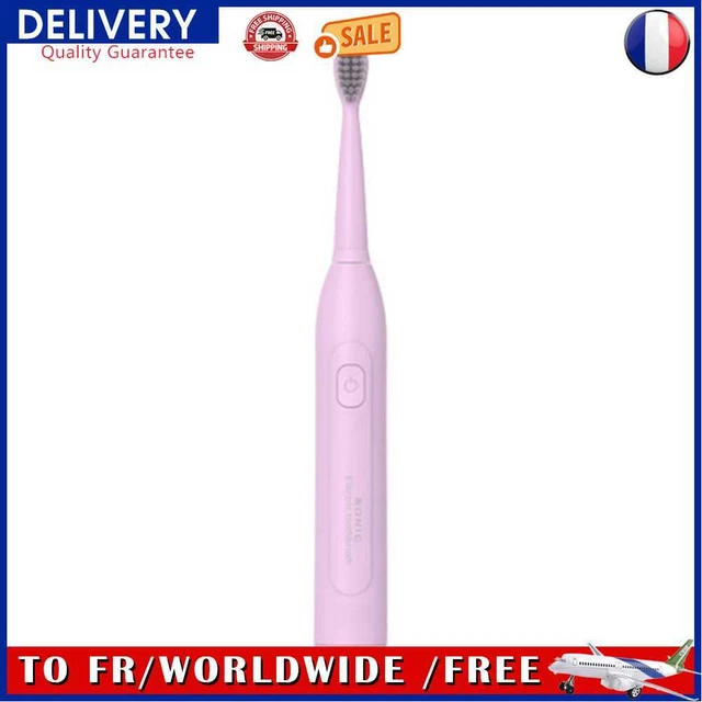 Electric Sonic Vibration Toothbrush Bristles Couples Toothbrush (Pink)