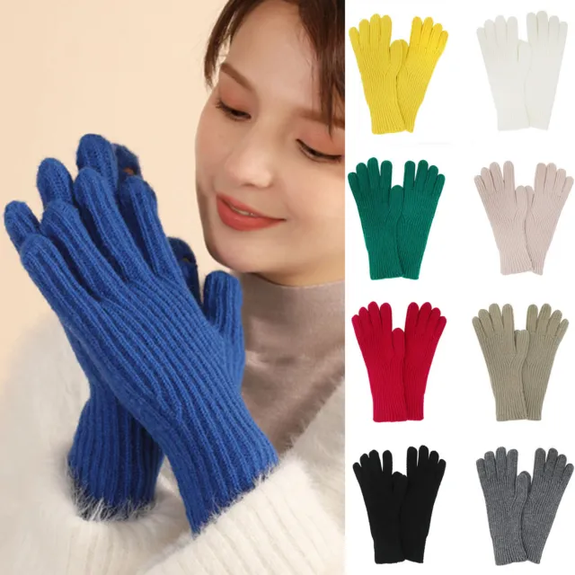 Knitted Gloves Korean Candy Color Lengthened Open Fingered Screen Gloves