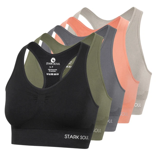 Damen Sport BH light Support - Doppellagig Racerback Fitness Bra von Stark Soul