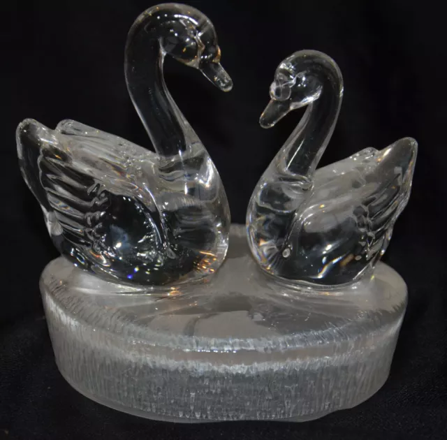 Vintage Italian Pair Swans Figurine Display Rcr Royal Crystal Rock Not Marked 3