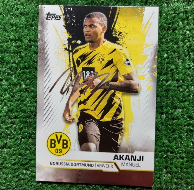 Card Xl Topps 2020/21 Bvb Borussia Dortmund N°9 Akanji Autografata Signed ⚽️