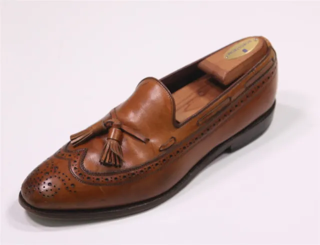 Allen Edmonds Manchester Whiskey Brown Leather Tassle Loafers Men's US 9.5 C