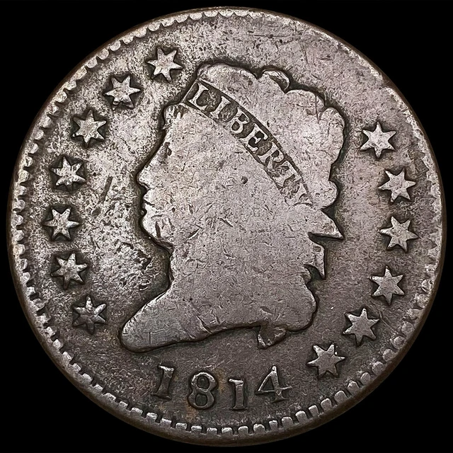 1814 Classic Head Large Cent Coin NICELY CIRCULATED