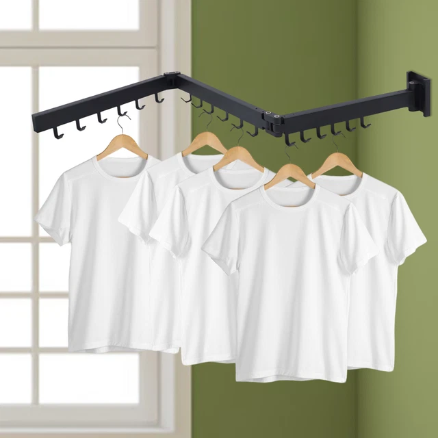 RETRACTABLE CLOTHES HANGER Trifold Drying Rack Laundry Indoor Outdoor
