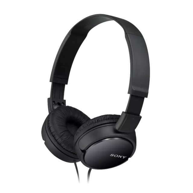 BLACK Sony Headphones MDR-ZX110 Overhead Foldable Stereo Sound Headband