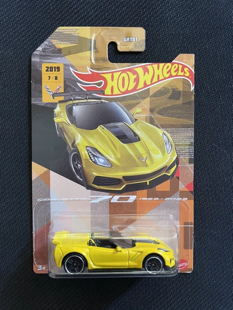 Voiture Hot Wheels 1/64 - Chevrolet Corvette ZR1 2019 - Édition 70th Anniversary - Jaune - Neuf