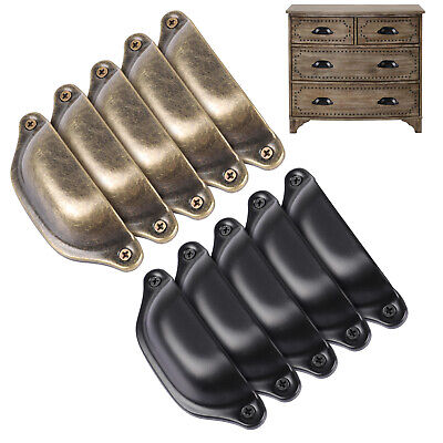 10PCS 3.8Inch Antique Iron Shell-shaped Drawer Pulls Cup Handle Cabinet Hardware