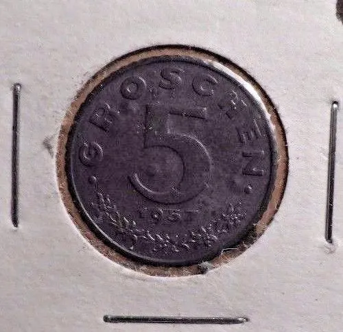 Circulated 1957 5 Groschen Austrian Coin (92216)1