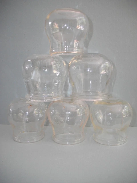 Lot De 5 Ventouses Médicales Anciennes En Verre – France – Début XXème