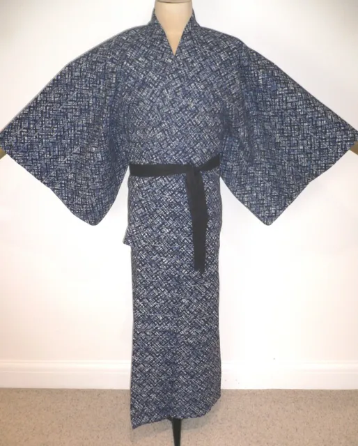 Abito Kimono Da Uomo Giapponese Grande Vintage Inutilizzato Da Uomo Giapponese Yukata Cotone
