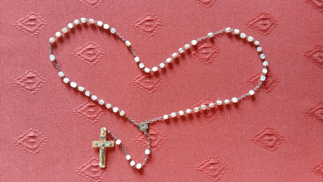 6mm Rose Blume Stil Bunte Perlen Rosenkranz Mit Kreuz Anhänger