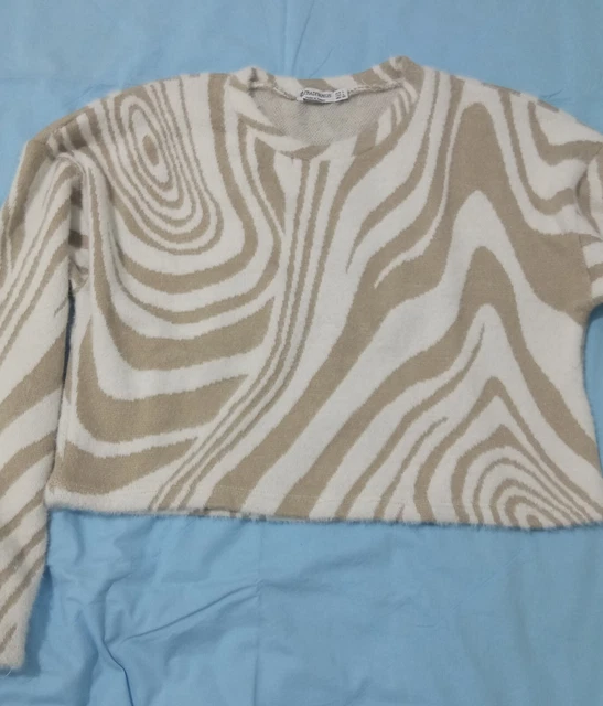 Stradivarius Cardigan Maglia Golfino Tg L Panna e beige