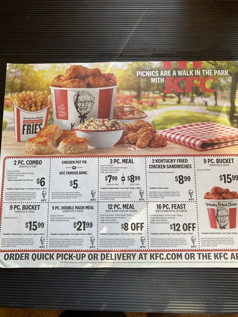 1 SHEET OF Kentucky Fried Chicken KFC coupons Exp. 7/31/2023 total 18 coupons $1.75 - PicClick