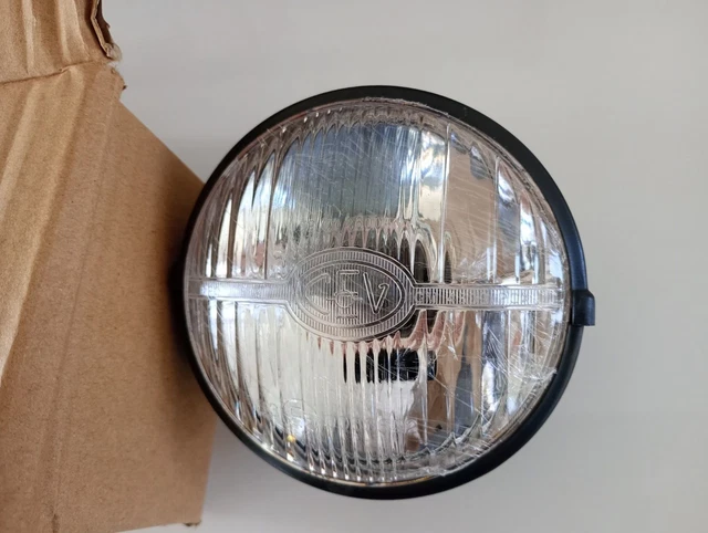 Optique De Phare Avant Rond 140 Mm Pour Mobylette MBK 51 - Métal Noir, Neuf, Fabriqué En France