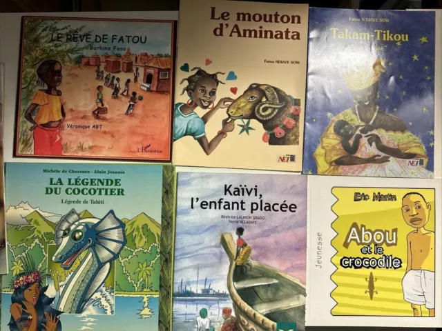 Lot Livres Enfants (4-5 Ans) Afrique Noire, Burkina, Tahiti, Crocodile A Voir