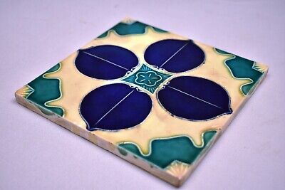 Vintage Tile Art Nouveau Japan Majolica Porcelain Danto Kaisha Collectibles "I81 3
