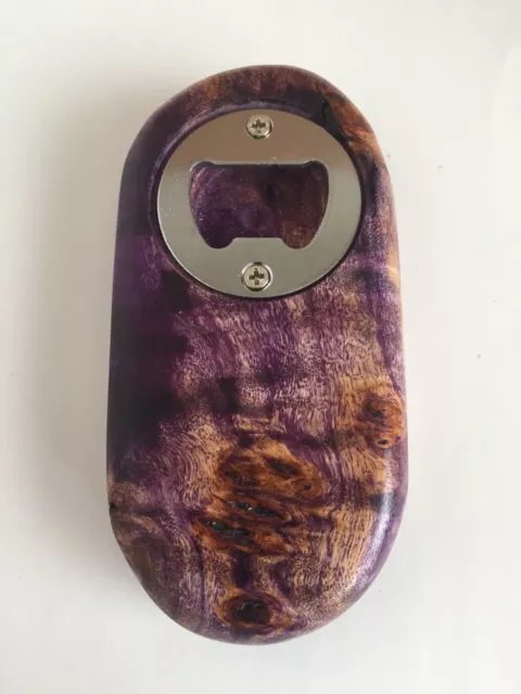 Stabilized Poplar Burl Bottle Opener  -  .75 x 2.5 x 4.25 " -- #205