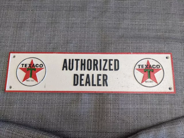 TEXACO Cast Iron Sign Plaque AUTHORIZED DEALER Station Gas Station oil Wall