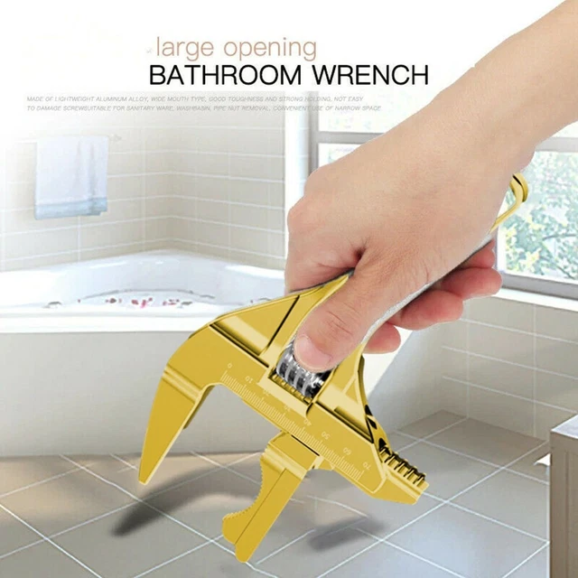 Versatile strumento bagno dorato con grande chiave regolabile