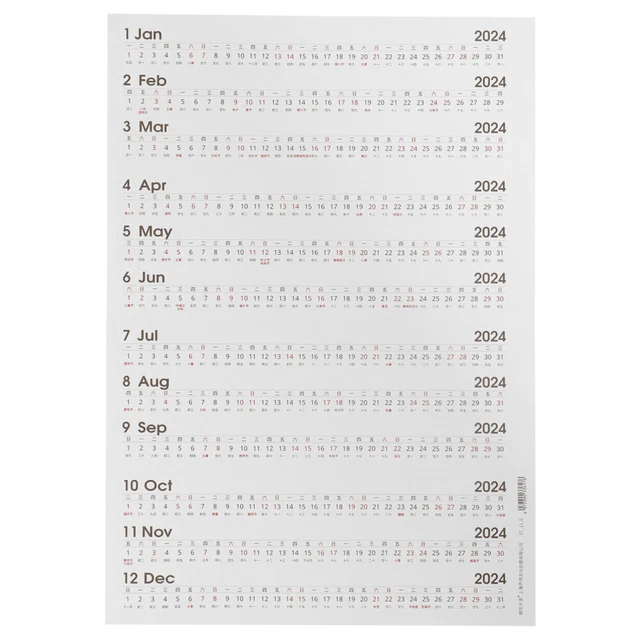 1 FOGLIO DI adesivi calendario blocco note 2024 adesivi calendario per